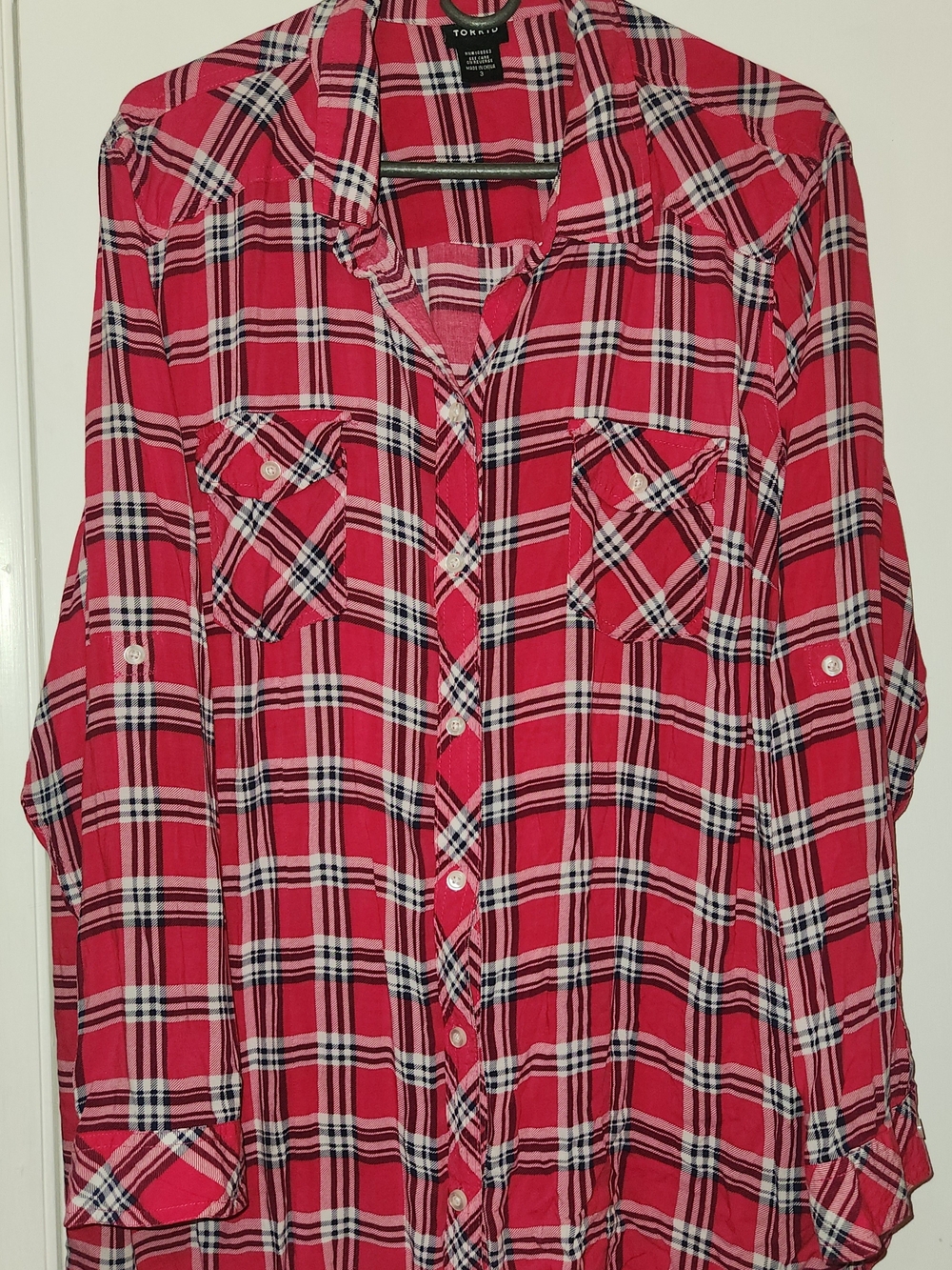 Torrid Pink Plaid Button-Up Shirt 3x